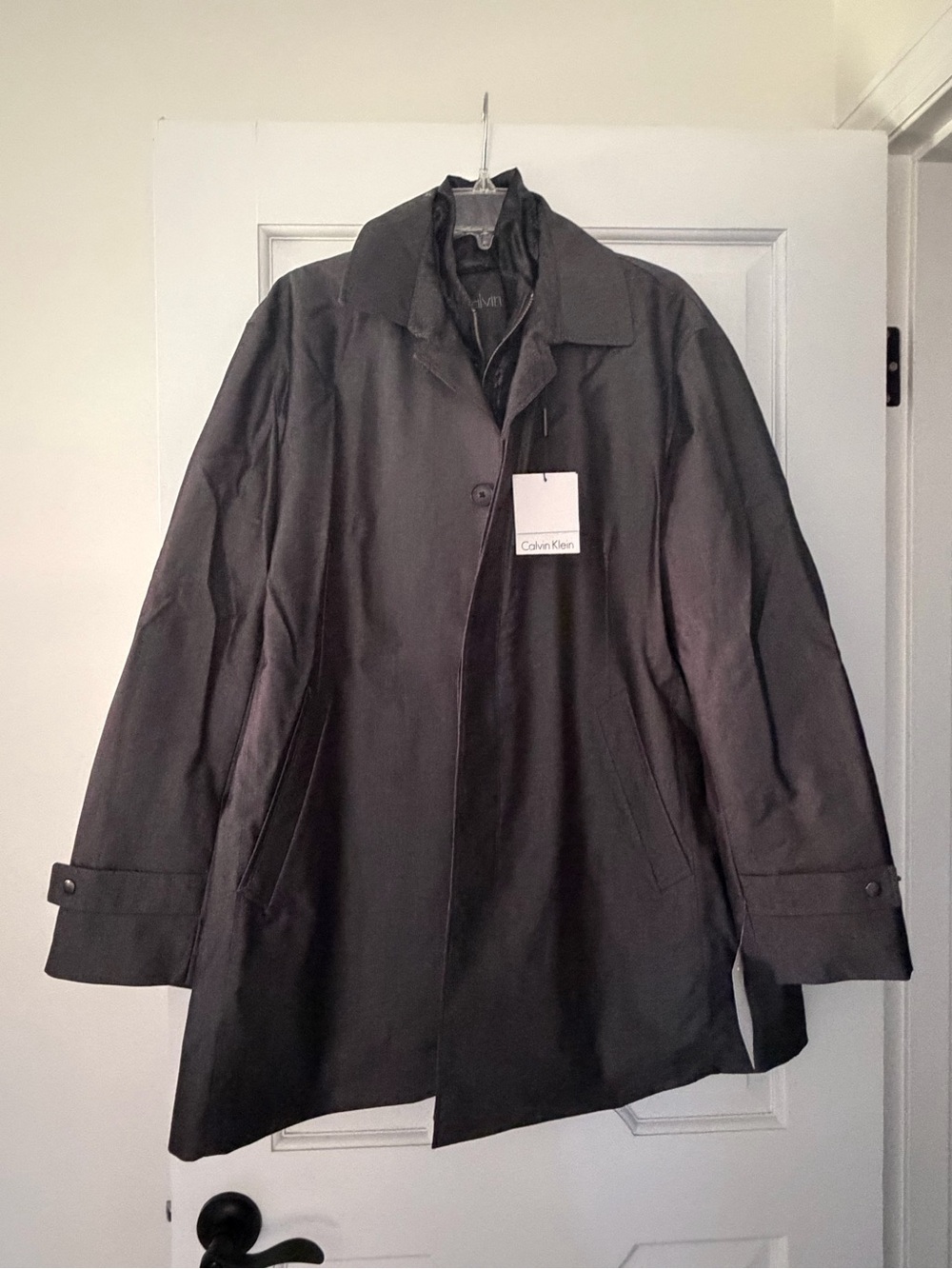Calvin Klein Black Single-Breasted Trench Coat